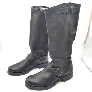 Frye Black Leather Combat Boots